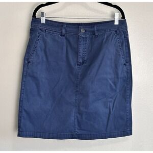 Pendleton Navy Skirt Women's Sz 10 Cotton‎ Chino Style Pockets Zip Up